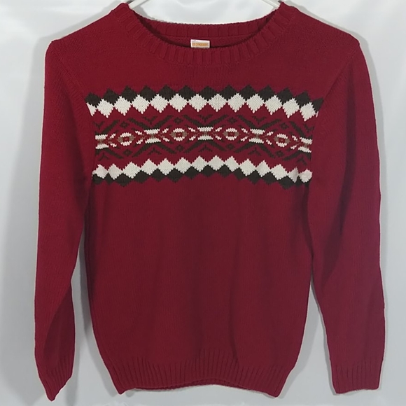 Boys Gymboree Sweater Size 10-12 Maroon Nordic Top - Picture 8 of 8